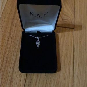 Sterling silver 18” diamond necklace